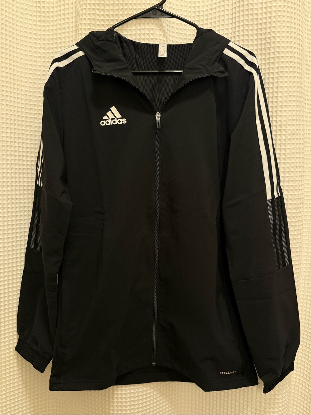 Adidas NWT Black Hooded Windbreaker - Men’s Small